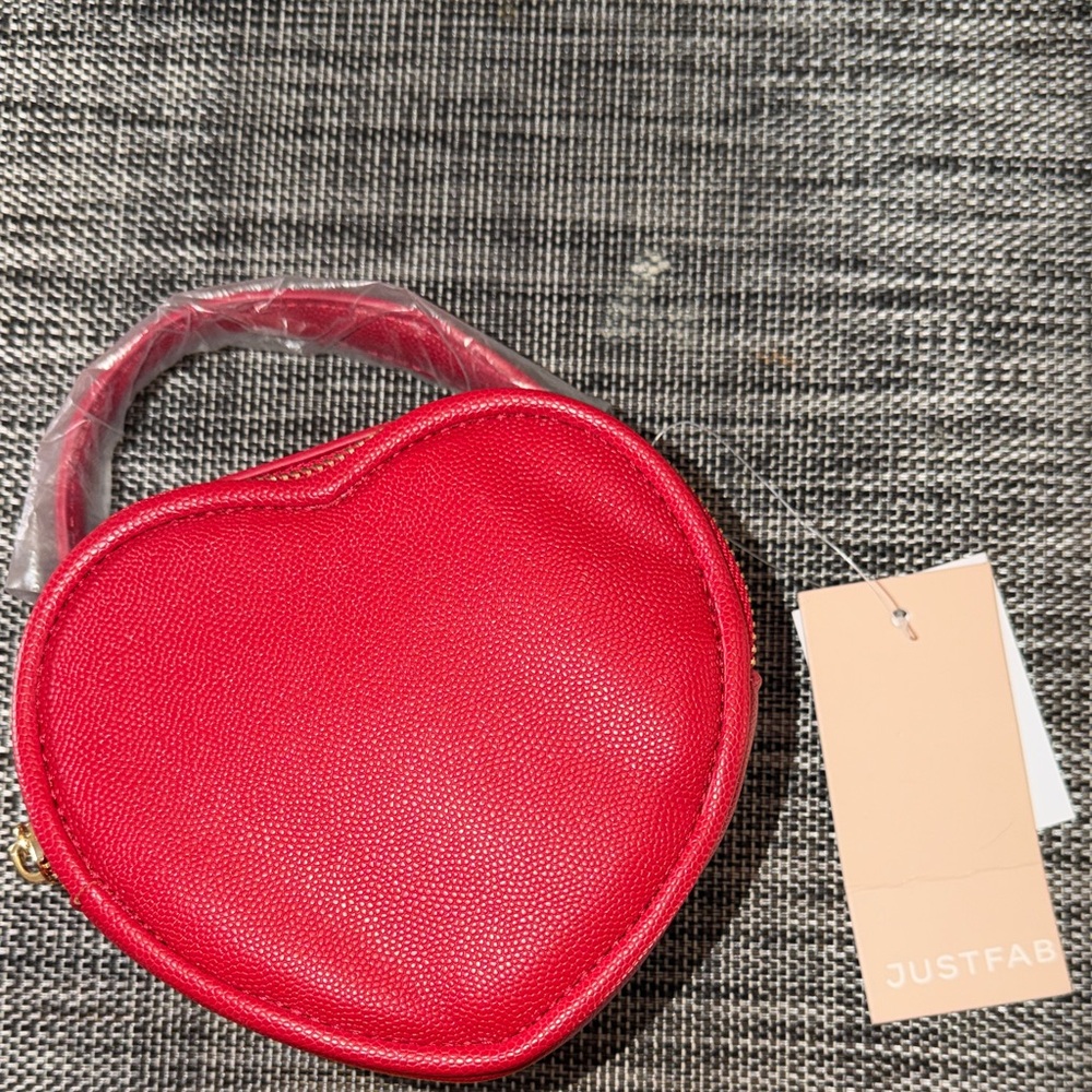 JustFab Vibrant Red Heart Mini Bag